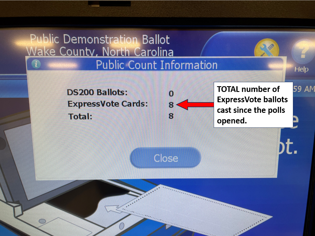 ExpressVote popup count