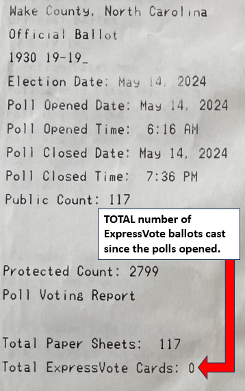 ExpressVote tape count